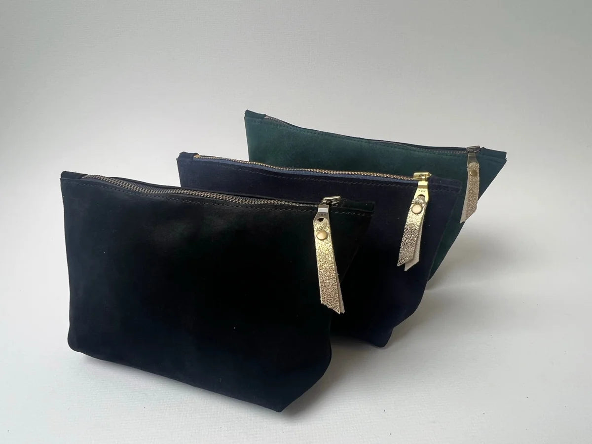 Cressida Tote Bag in bronze and forest green by LMOR Studio Cornwall, handmade leather tote