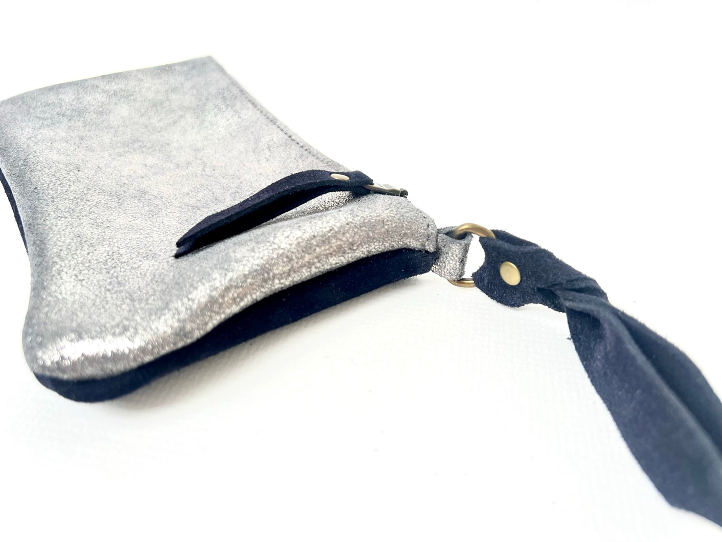 Large Coin Purse | Pewter and Navy