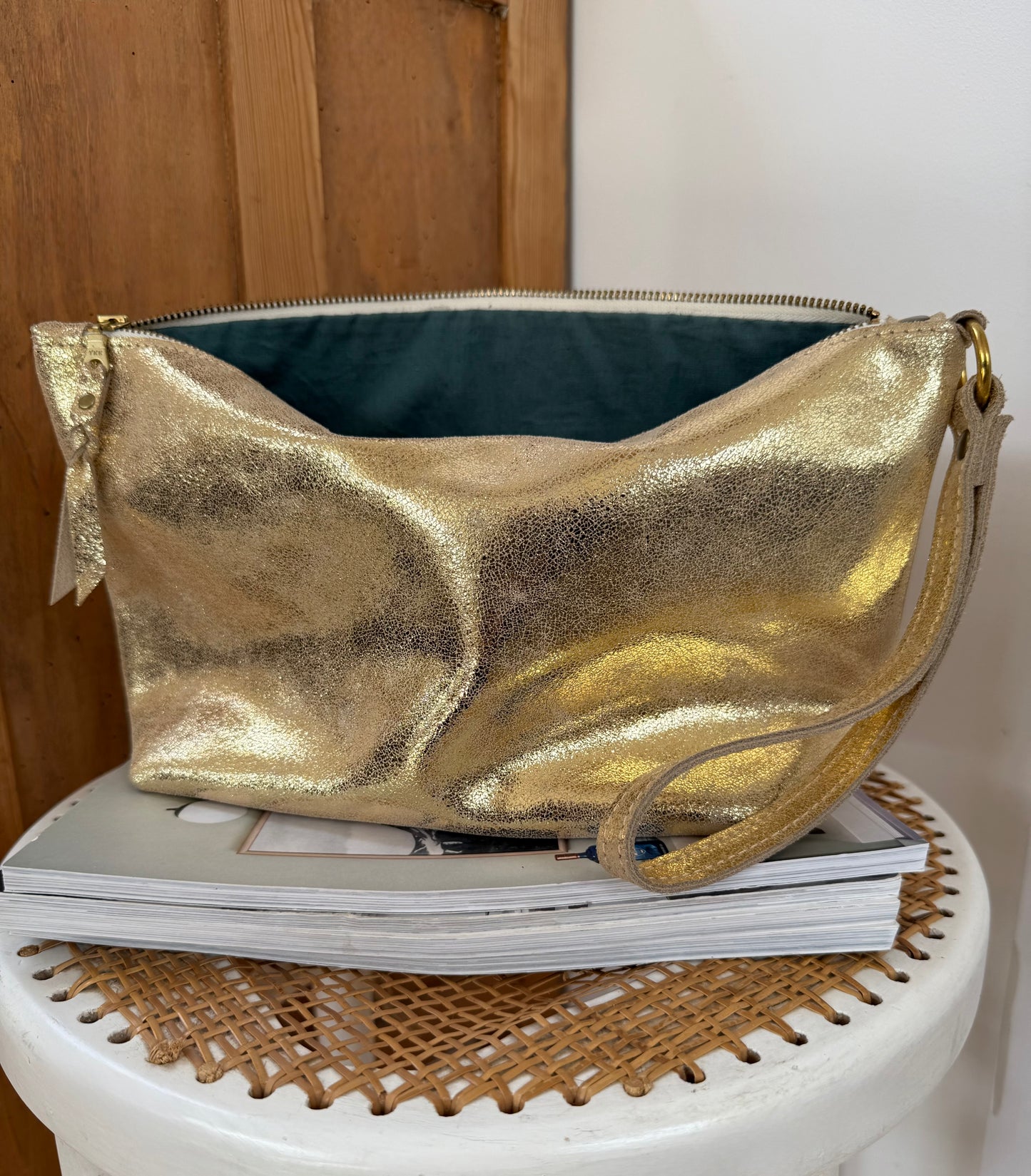 Large Cosmetics Pouch | Gold