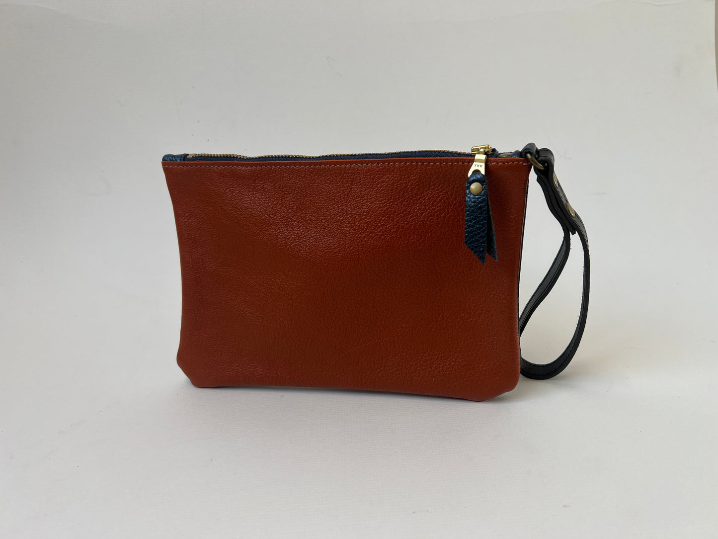 Astrid Clutch Bag | Tan and Constellation Blue