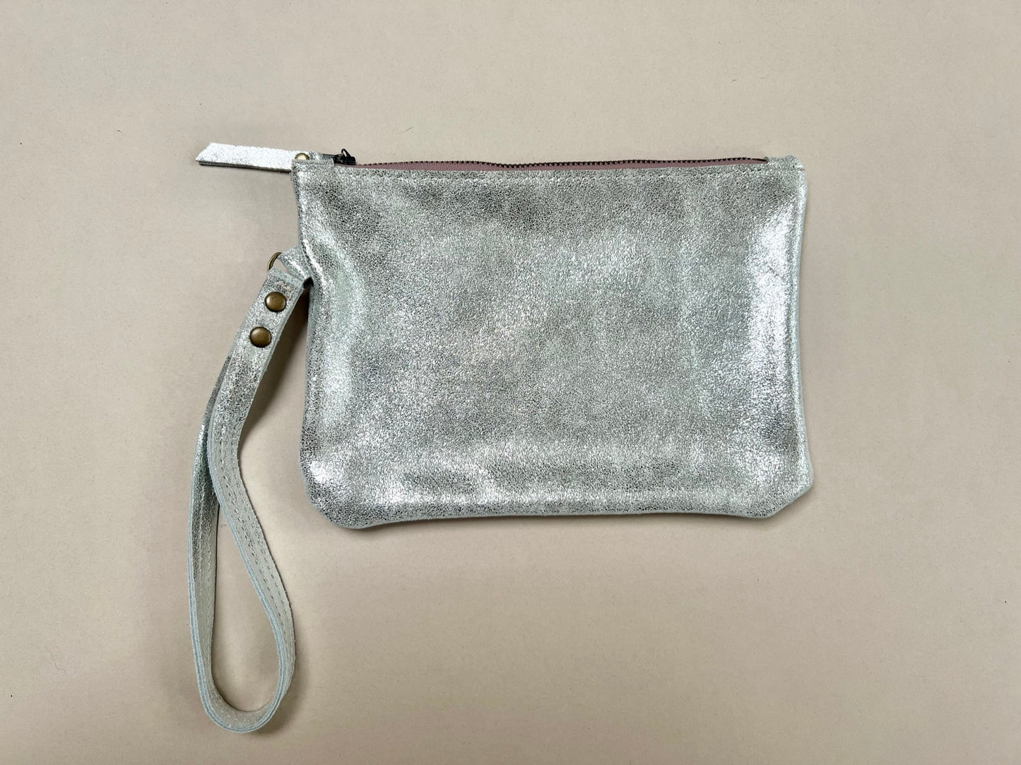 Astrid Clutch Bag | Silver and Pink