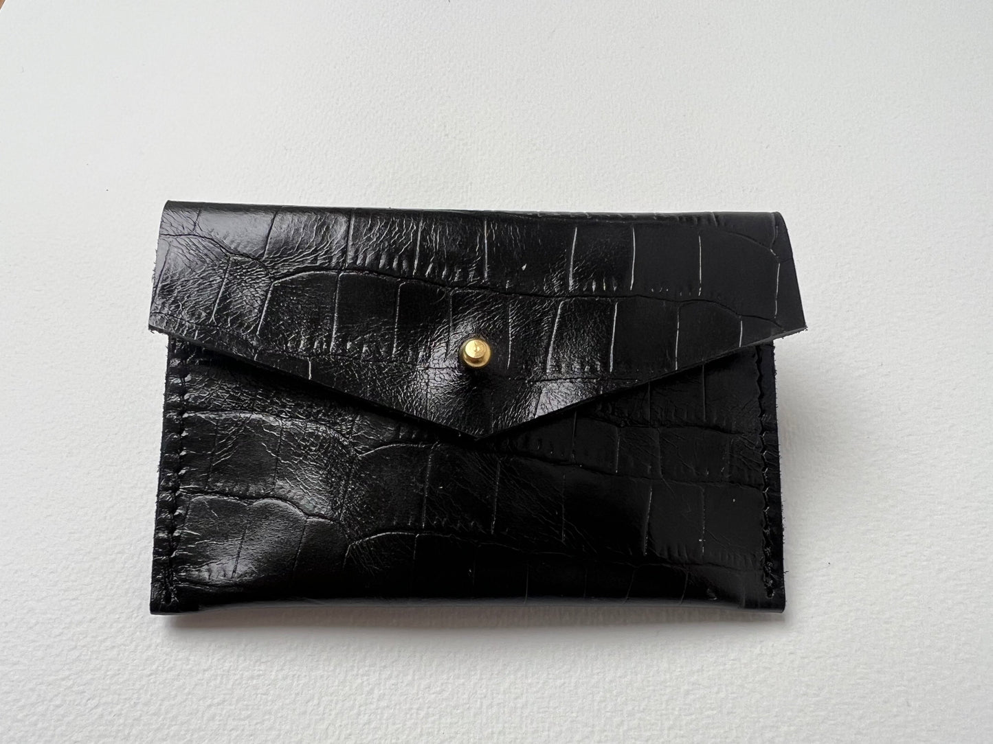 Mia Card Holder | Black Crocodile