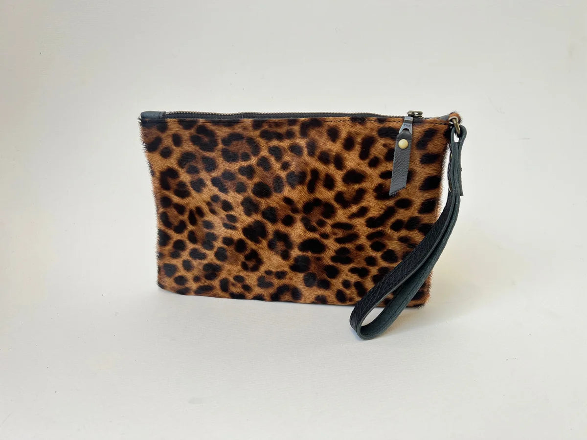 Astrid Clutch Bag in pewter and tan leather by LMOR Studio Cornwall, handmade designer accessory