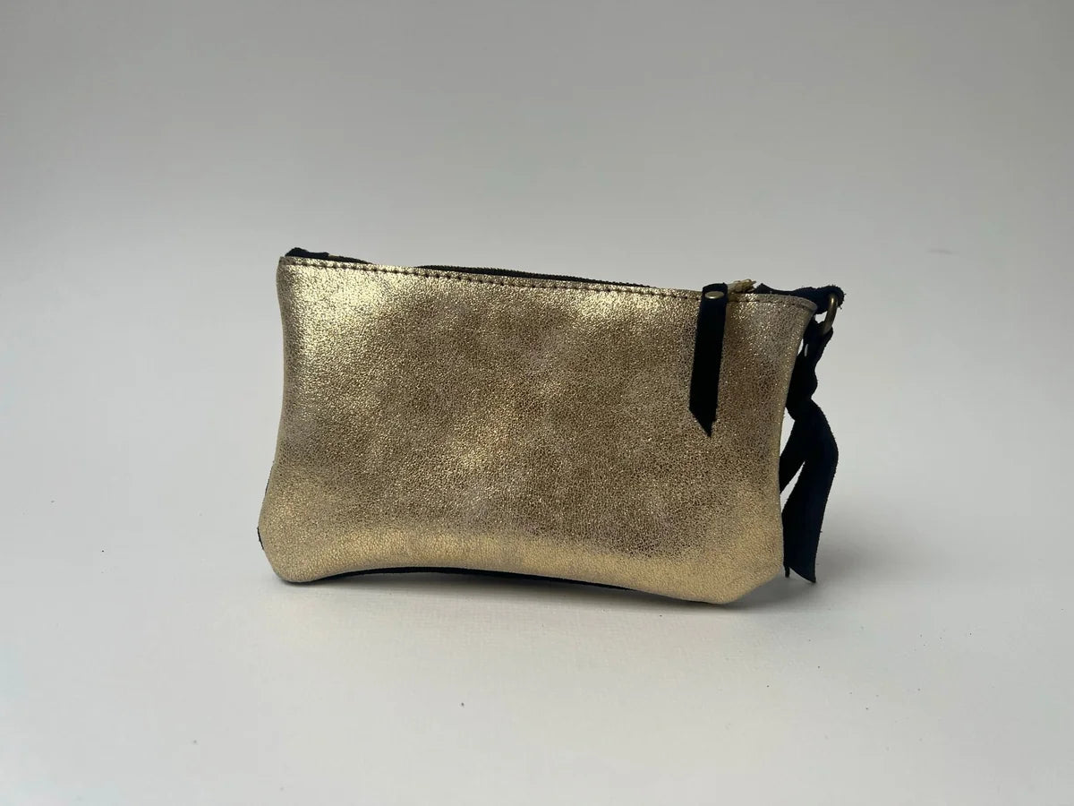 Large Coin Purse in Pewter and Navy by LMOR Studio Cornwall, handmade design