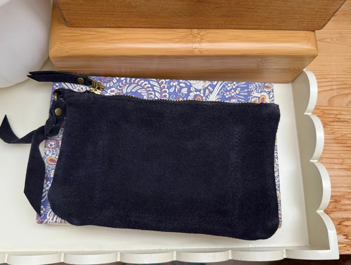 Large Coin Purse | Pewter and Navy
