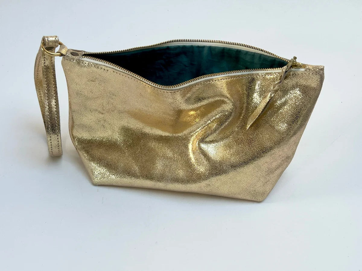 Large Cosmetics Pouch | Gold