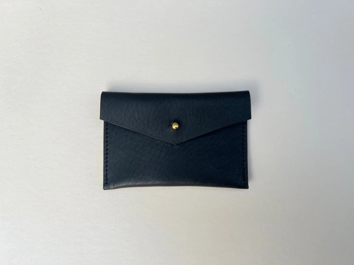 Mia Card Holder in Charcoal by LMOR Studio Cornwall, handmade leather card organizer