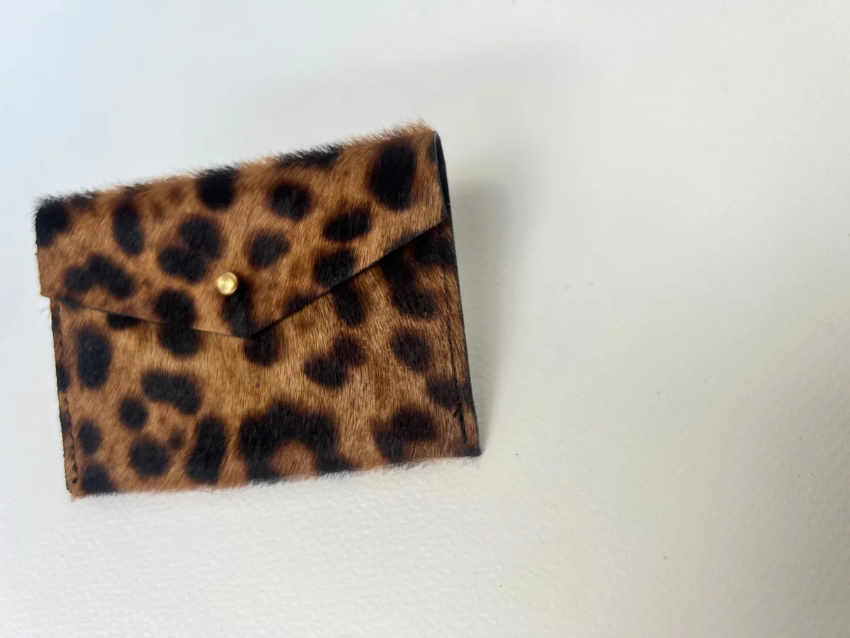 Mia Card Holder in Jaguar print, handmade by LMOR Studio Cornwall, view 2